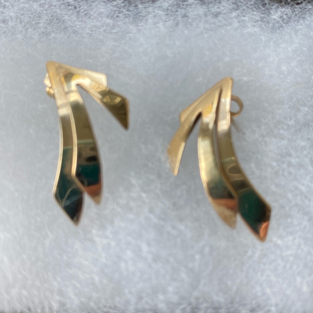 Vintage Gold Plated Sterling Earrings - Picture 2 of 5